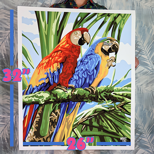 Majestic Macaws Paint-by-Numbers Inspired Fine Art Print