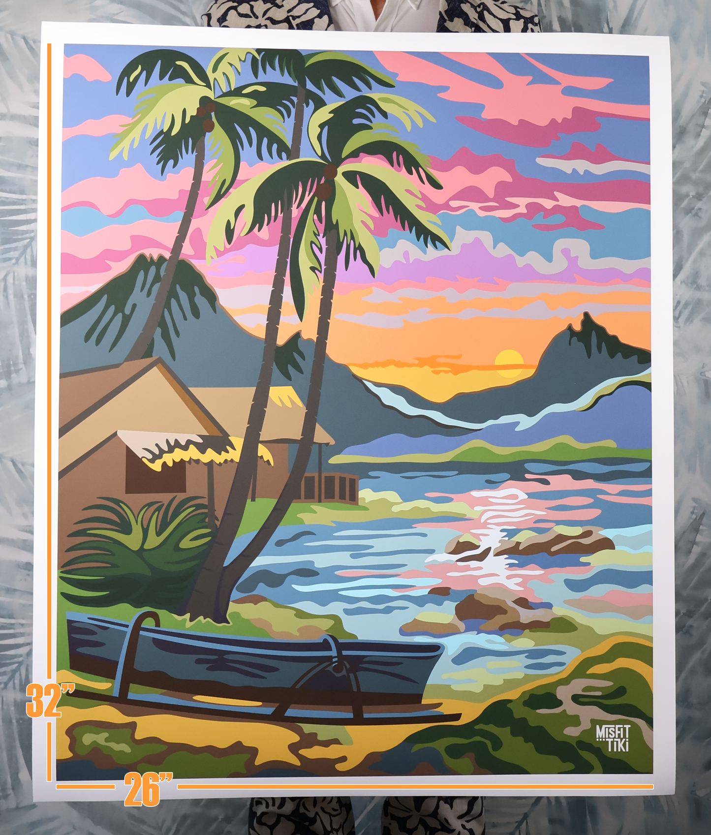 Coral Sunset Paint-by-Numbers Inspired Fine Art Print