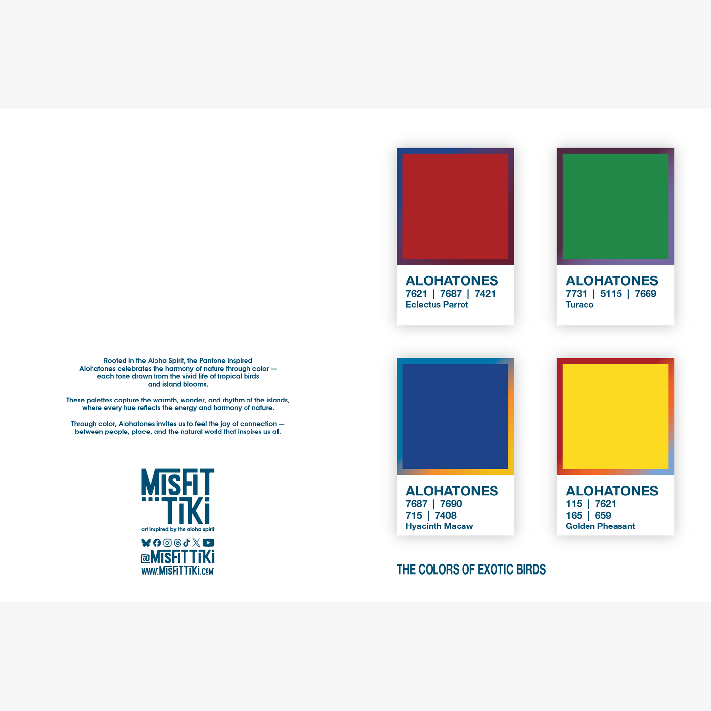 Alohatones Notecards: The Colors of Exotic Birds
