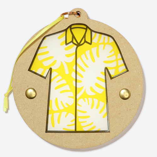 Monstera Leaf Pattern Aloha Shirt Ornament