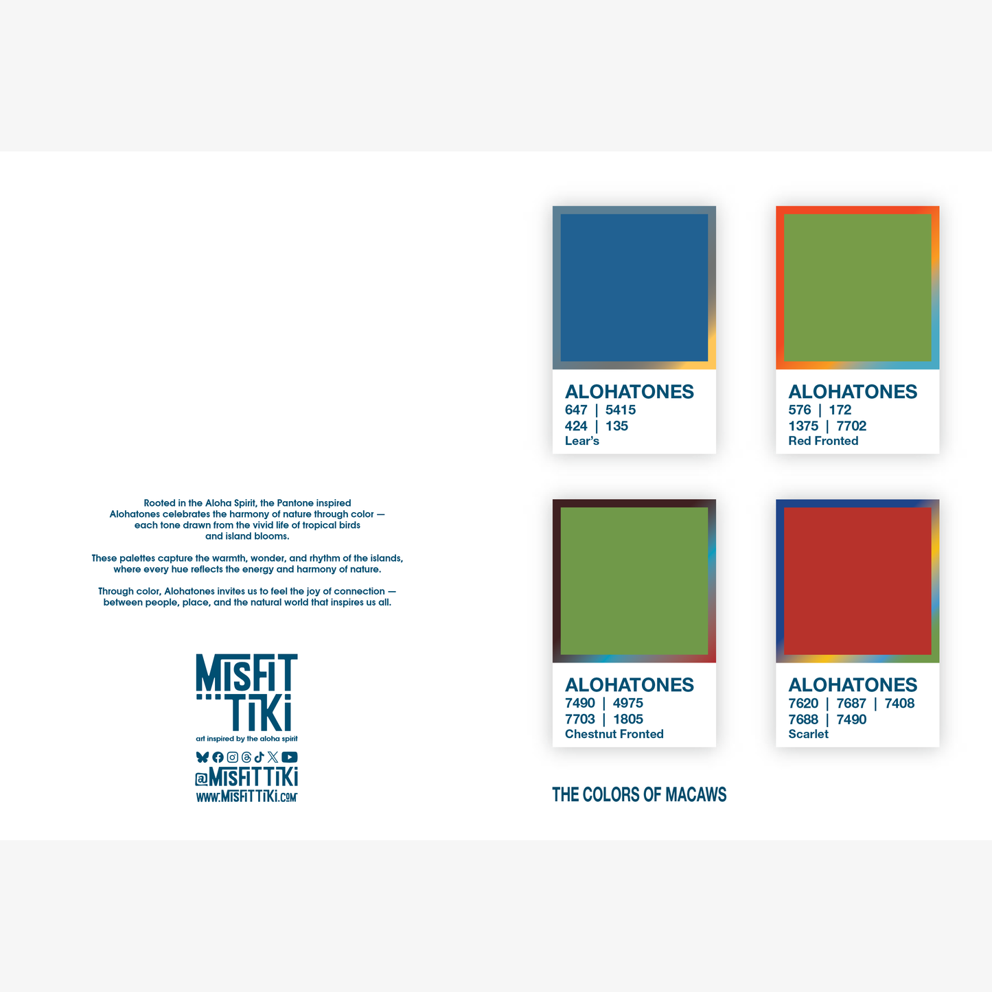 Alohatones Notecards: The Colors of Macaws