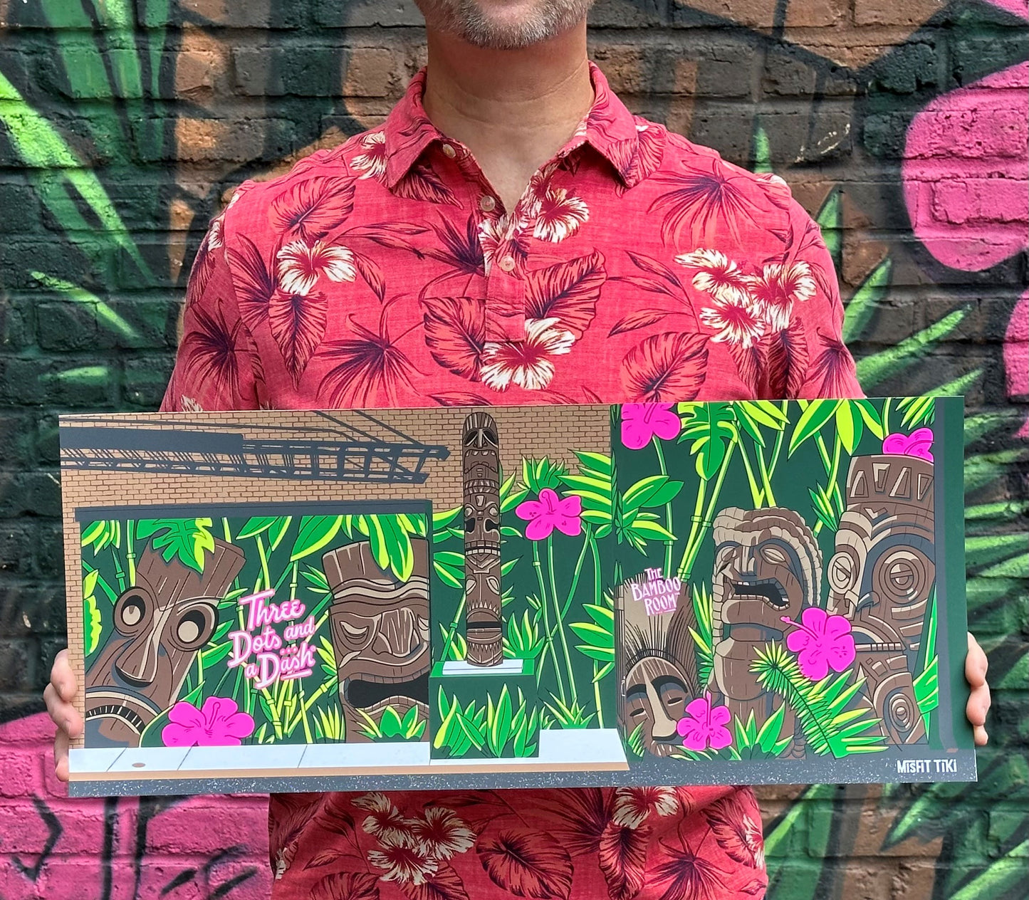 Three Dots and a Dash Alley Mural Screen Print