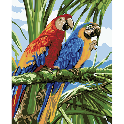 Majestic Macaws Paint-by-Numbers Inspired Fine Art Print