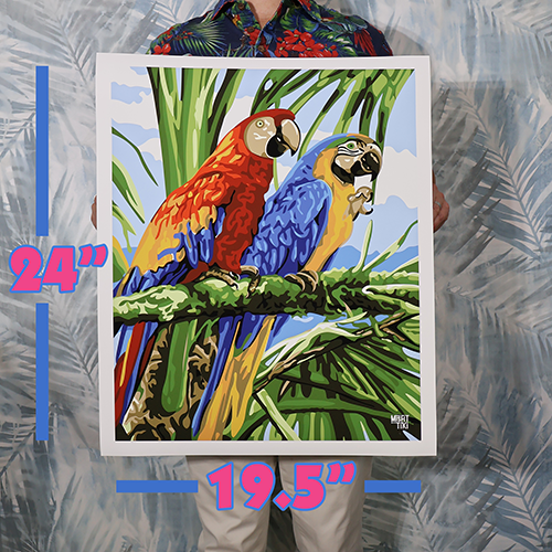 Majestic Macaws Paint-by-Numbers Inspired Fine Art Print